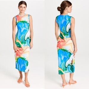 Stine Goya Danya Midi Dress Distorted Liquid